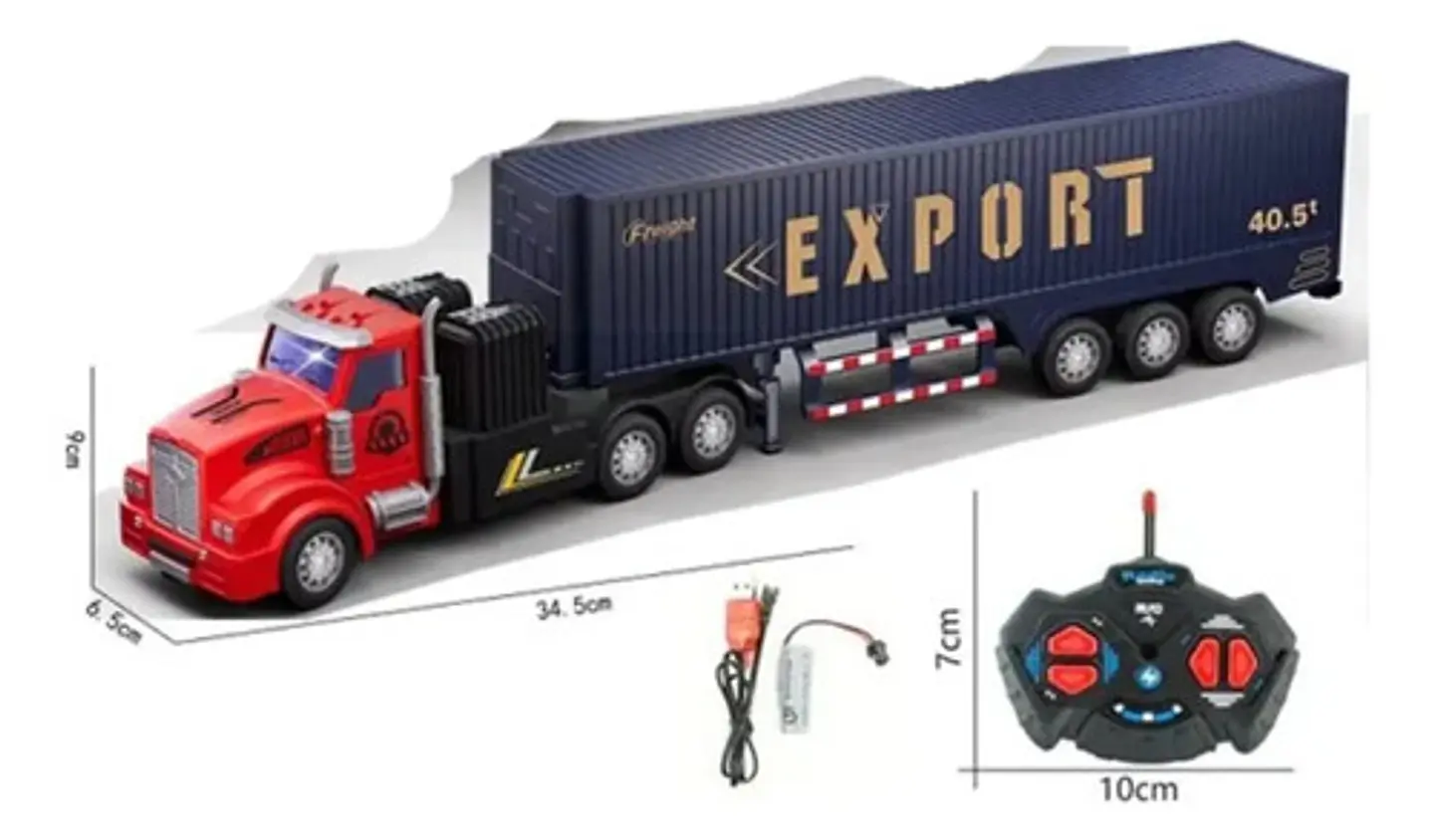 Mula Control Contenedor 1:48 Truck Carga Tractomula Camion 3
