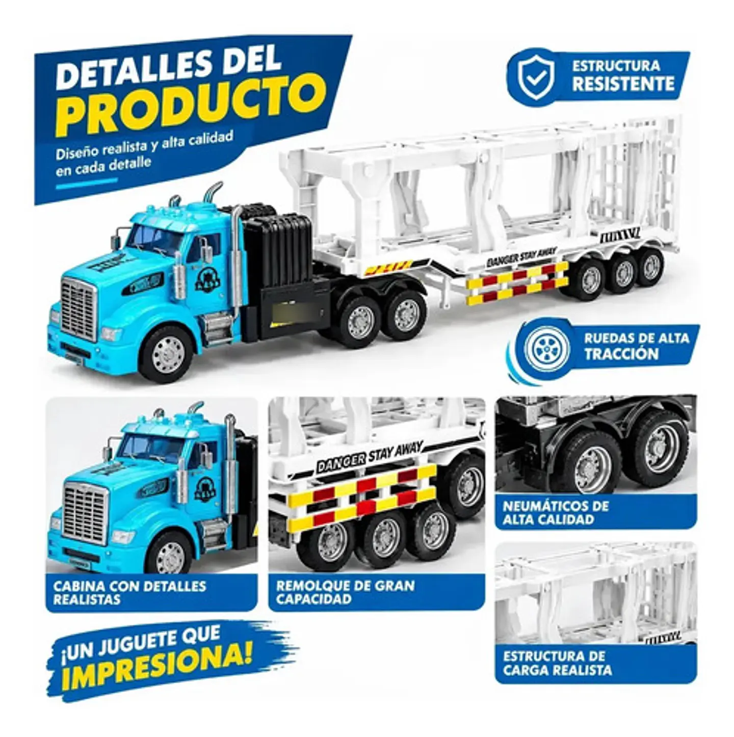 Tractomula Camion Niñera Carros Control Remoto Recarga Pilas 2