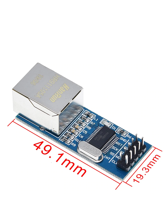 MODULO ETHERNET MINI ENC28J60