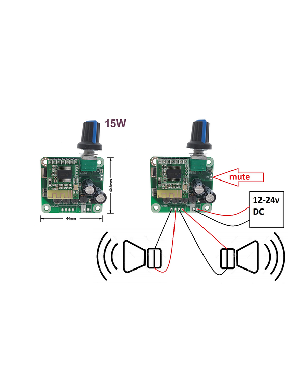 AMPLIFICADOR DE AUDIO BLUETOOTH TPA3110 15W+ 15W