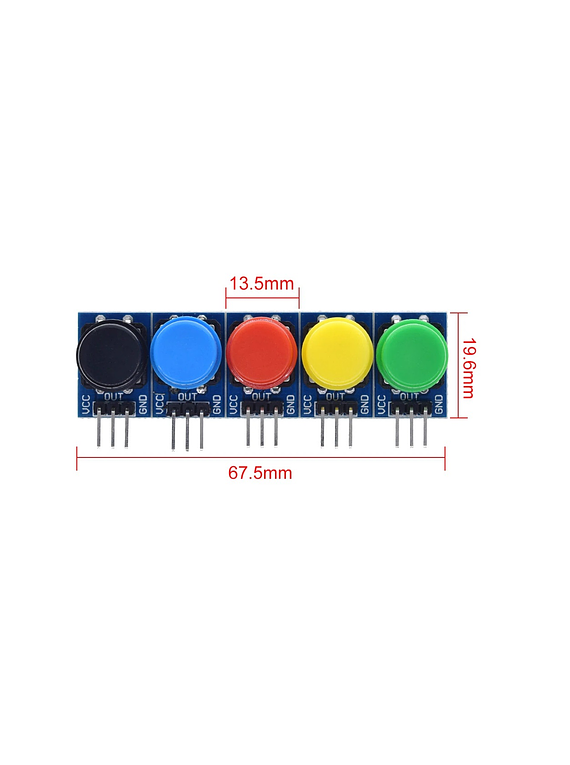 MODULO PULSADOR BOTON 5 UNIDADES