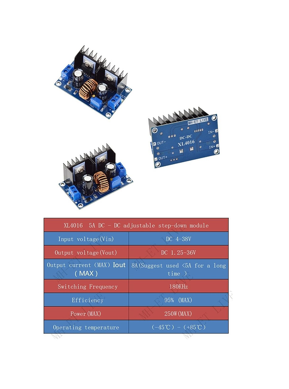 CONVERTIDOR DC-DC REDUCTOR  8A XL4016 AJUSTABLE