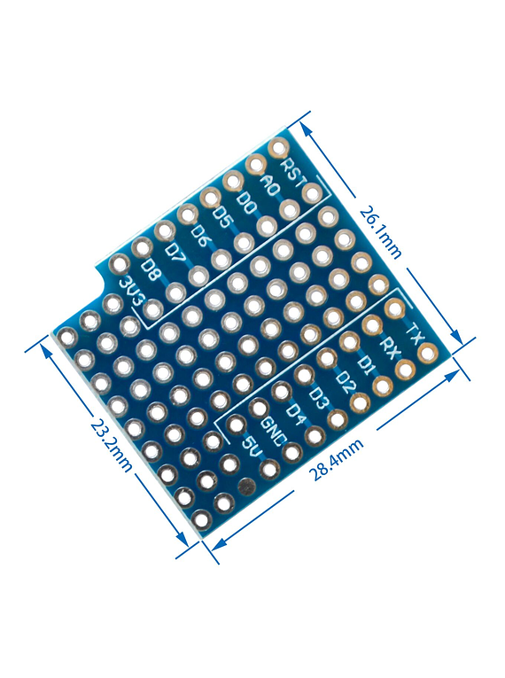 SHIELD PROTOTIPOS WEMOS D1 MINI