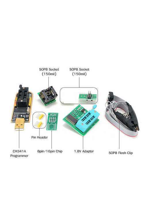 KIT COMPLETO PROGRAMADOR USB FLASH BIOS CH341