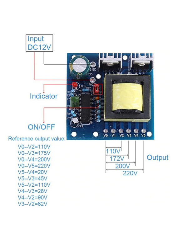 INVERSOR 12V DC A 110V 220V 150W 20KHZ