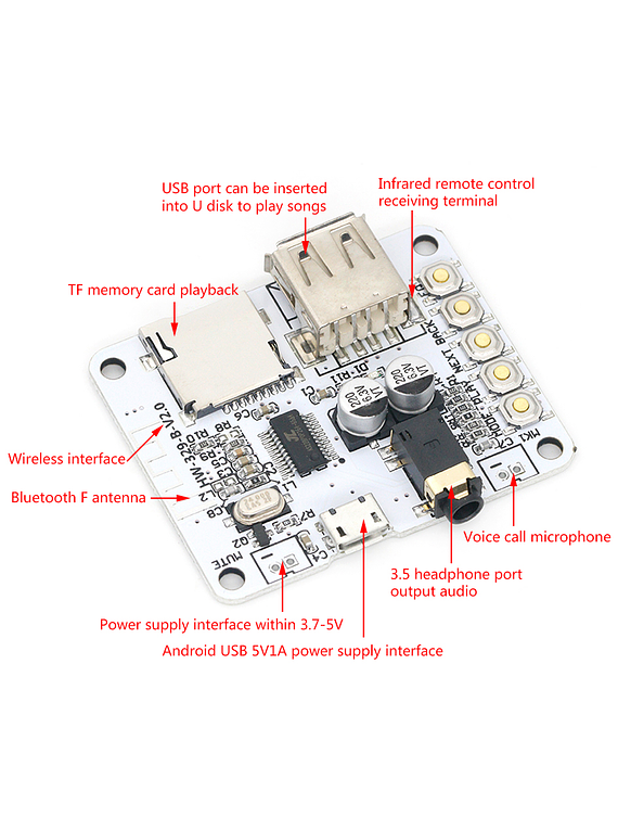 MODULO REPRODUCTOR MP3 CON BLUETOOTH HW-329-B