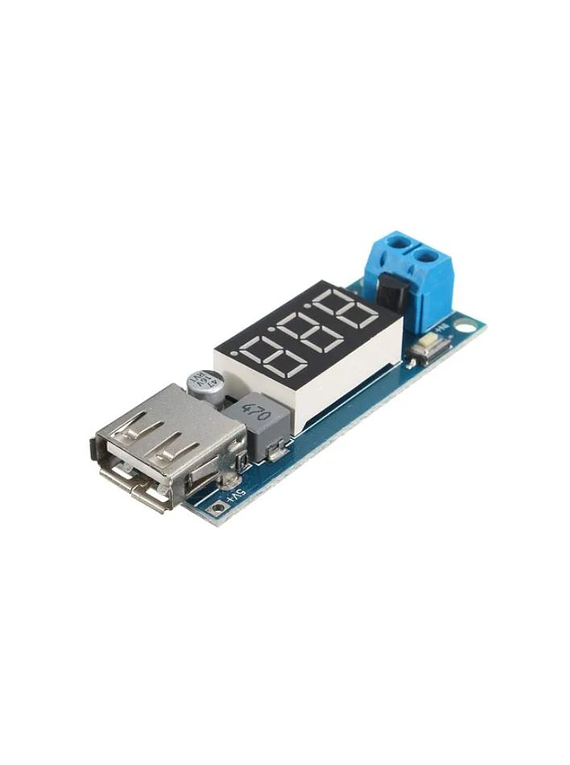 CONVERTIDOR DC-DC USB CON VOLTIMETRO XL1509 2A REDUCTOR