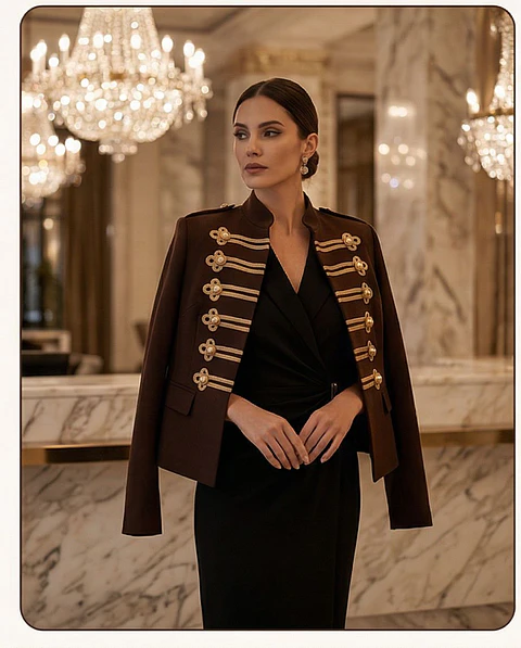 Casaco "Nautical Line" – Design Marinheiro & Botões Dourados