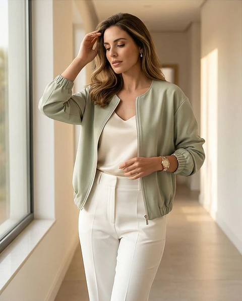 Casaco "Aura" – Textura Tridimensional & Verde Menta Pálido