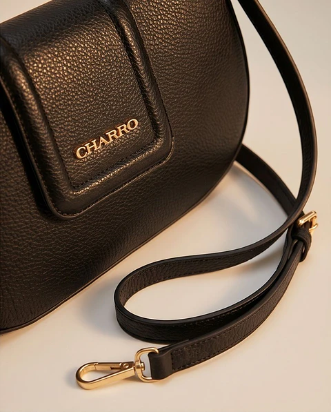 Mala "Charro Noir" – Pele Granulada & Design Meia-Lua