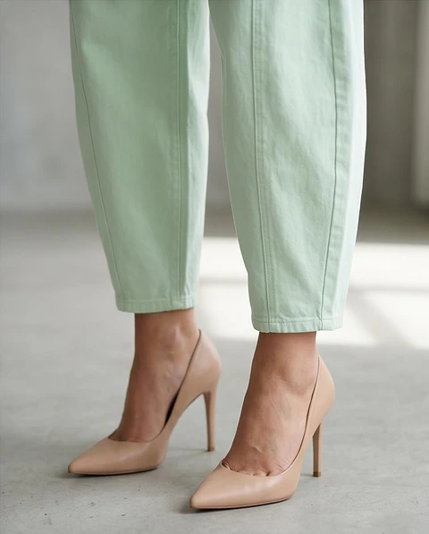 Calças de Ganga "Liora Denim" – Mint Green & Conforto Elastano