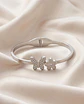 Bracelete Rígida Butterfly & Flower - Silver - Thumbnail 1