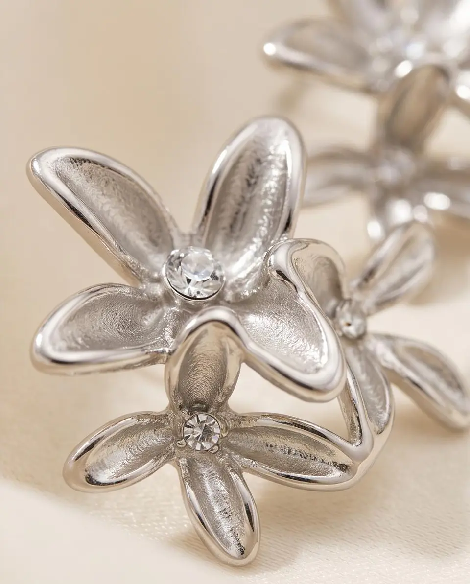 Brincos Silver Blossom Trio 3