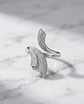 Anel Ajustável Silver Petal Pavé - Thumbnail 1