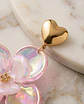 Brincos Iridescent Flower Heart - Thumbnail 4