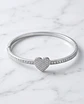 Pulseira Rígida Silver Heart - Pave Edition - Thumbnail 1