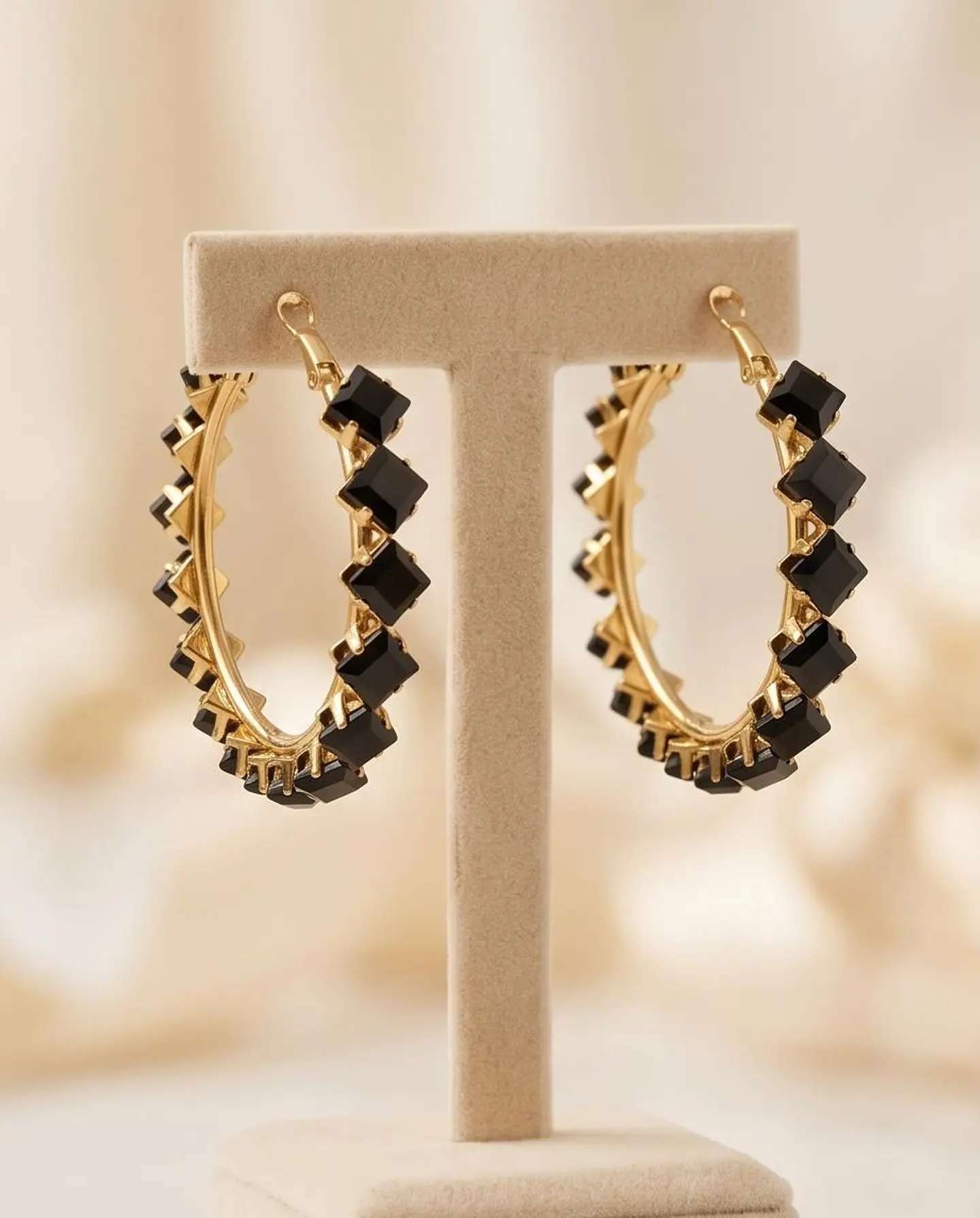 Brincos Argola Midnight Onyx 1