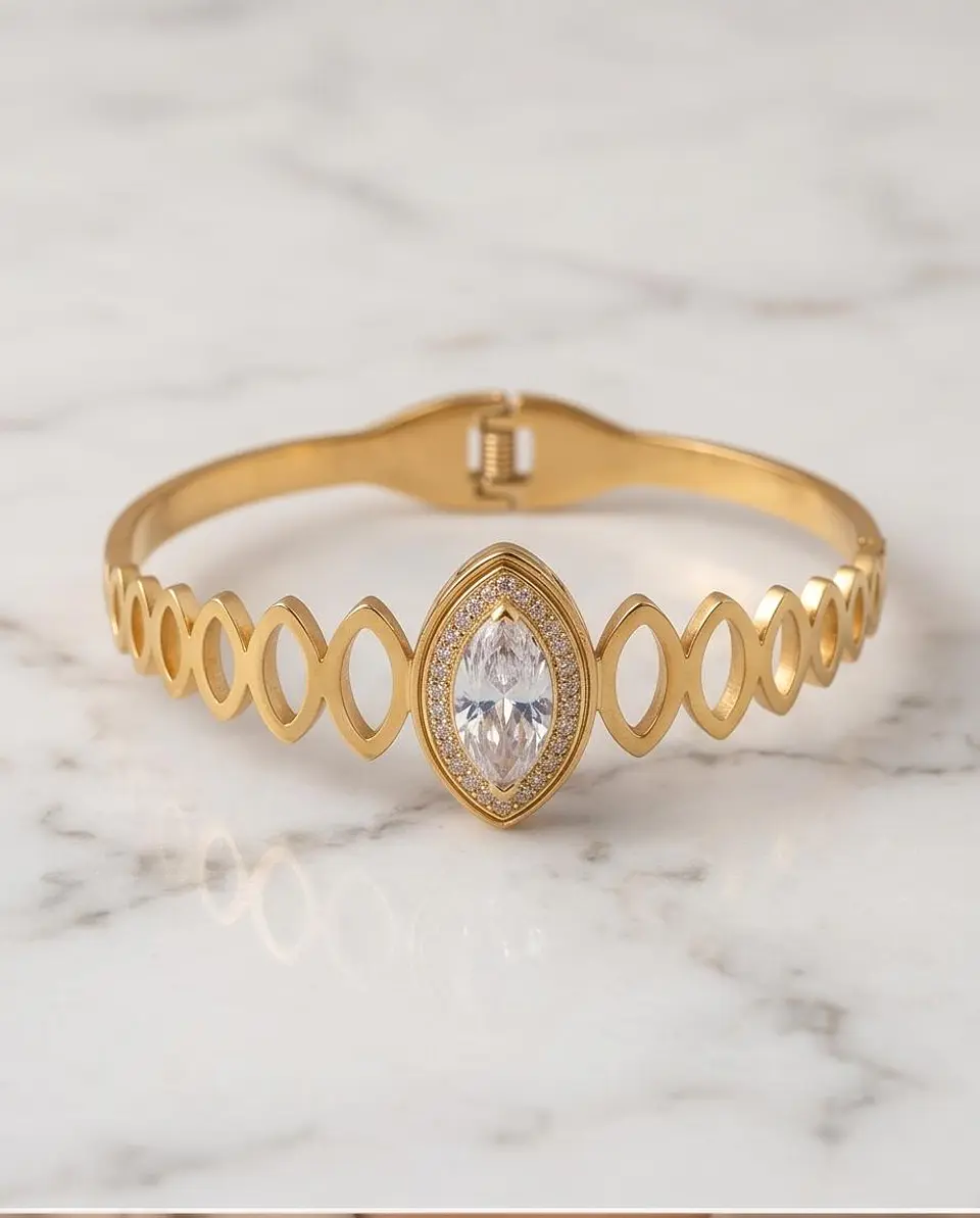 Pulseira Rígida Marquise Royal Gold 3