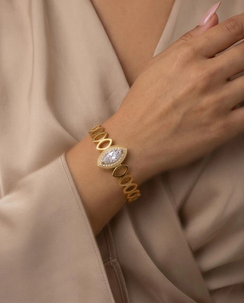 Pulseira Rígida Marquise Royal Gold