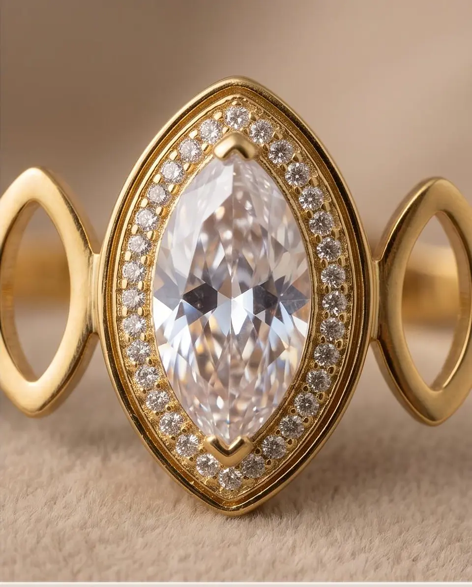 Pulseira Rígida Marquise Royal Gold 4