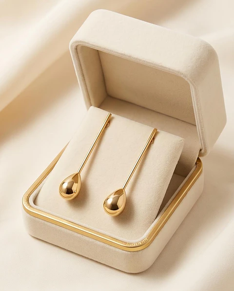 Brincos Pendentes Minimalist Golden Drop