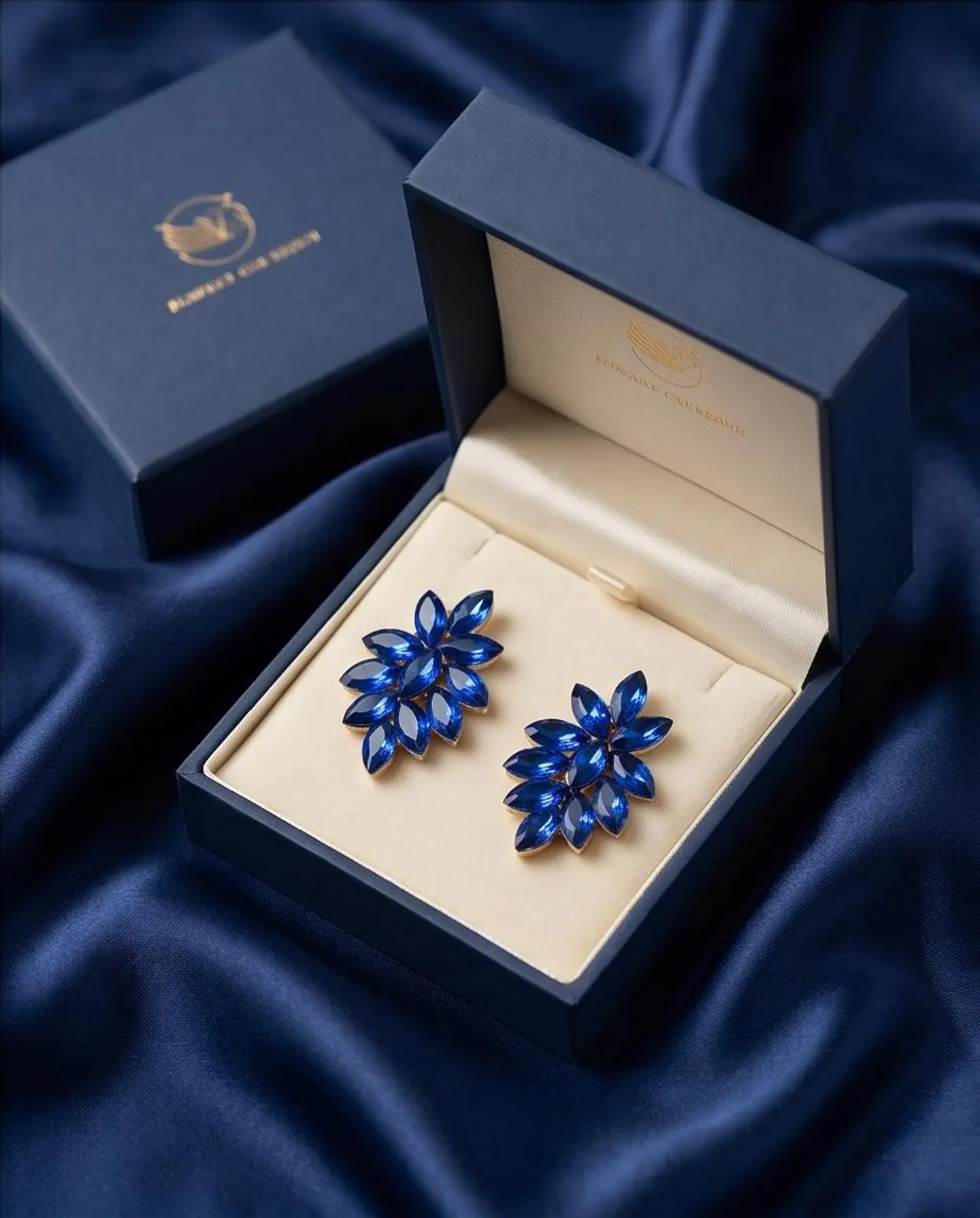 Brincos de Gala Sapphire Blue Petal 3
