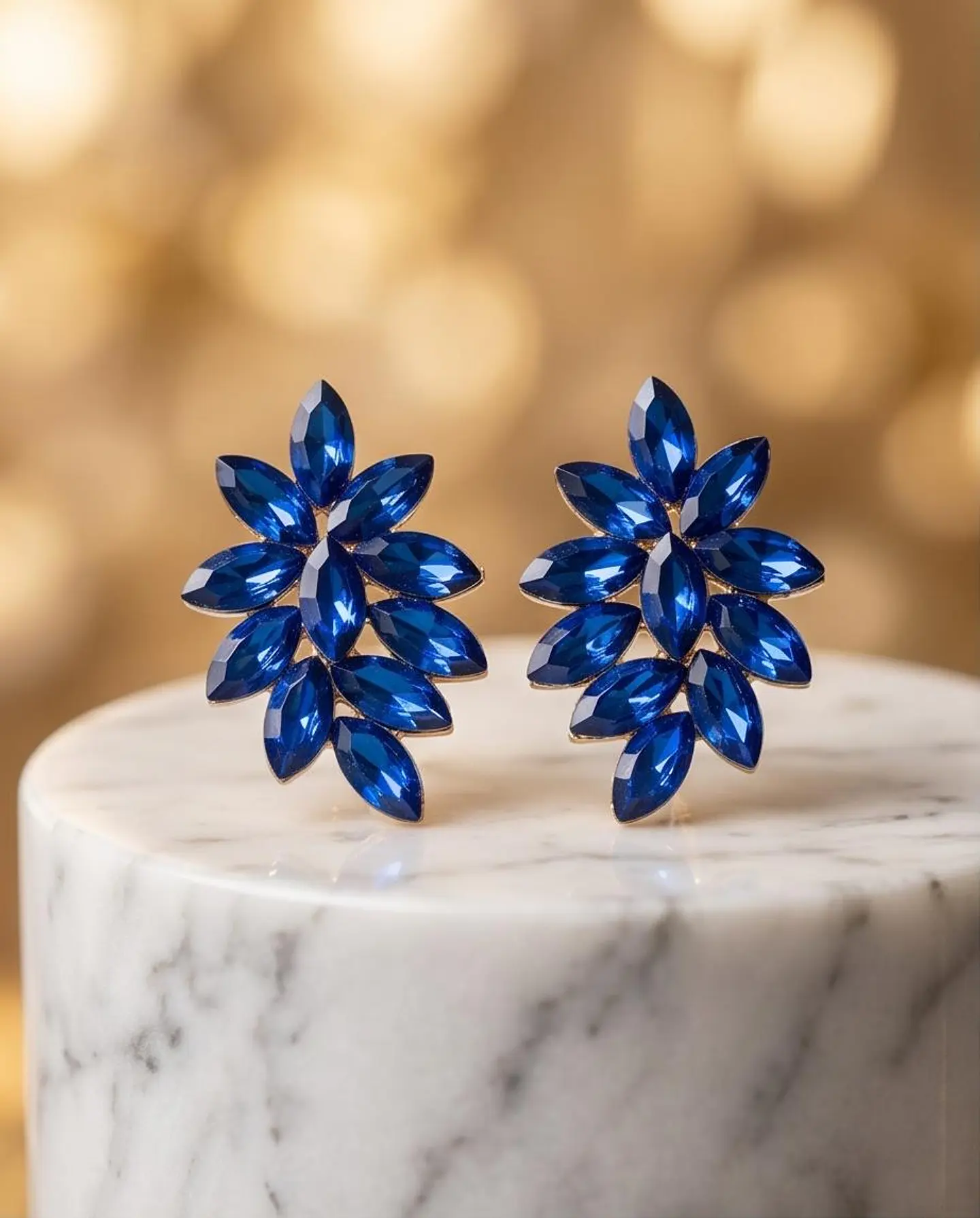 Brincos de Gala Sapphire Blue Petal 1