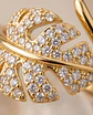 Anel Ajustável Monstera Gold Sparkle - Thumbnail 2