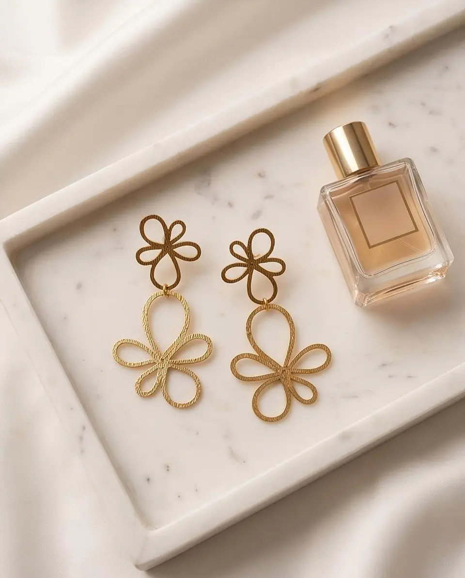Brincos Geometric Pearl Drop - Gold Edition 3