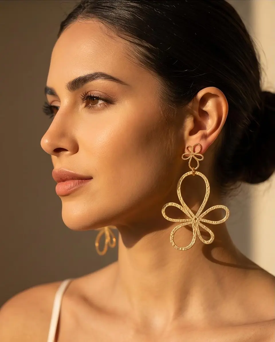 Brincos Geometric Pearl Drop - Gold Edition 1