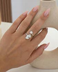 Anel Ajustável Gold Twist Interlock - Thumbnail 1