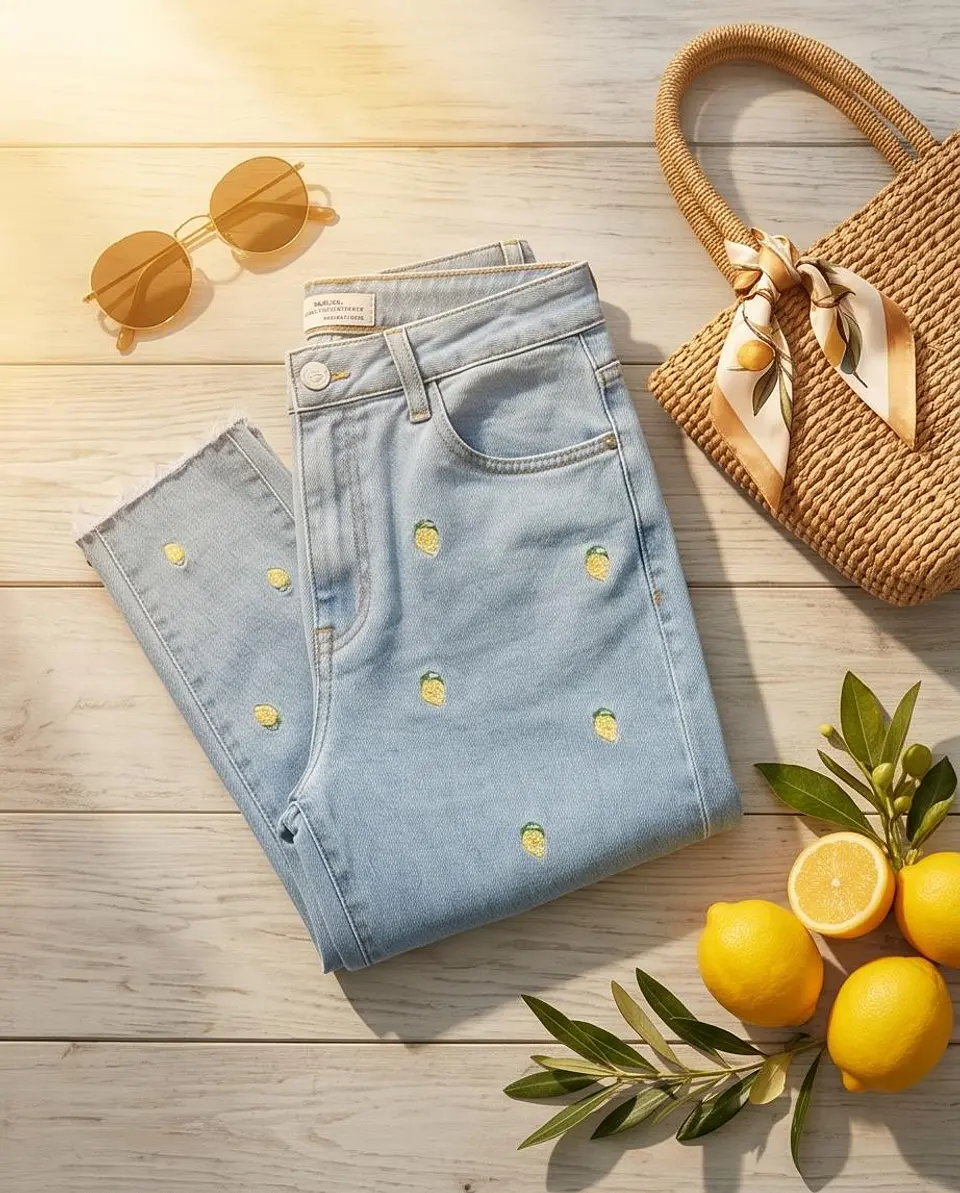 Calças de Ganga Redial Mom Fit Denim 2