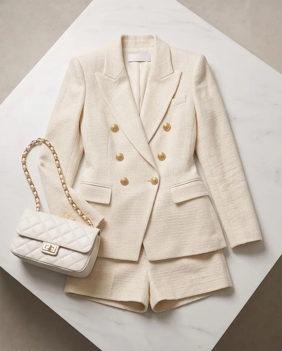 Blazer Cintado Texturado Textured Gold Buttons - Verde Oliva 1