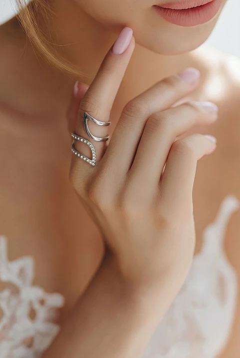 Anel em Aço Inoxidável Gold Parallel Zirconia
