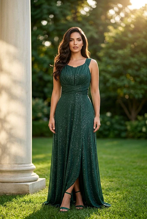 Vestido Longo Halter Brilho Éden