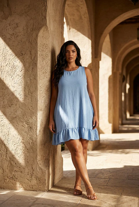 Vestido "Arcadia Bow" - Laço nas Costas e Folho