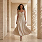 Vestido Midi Siena - Alças Ajustáveis e Cinto - thumbnail 1