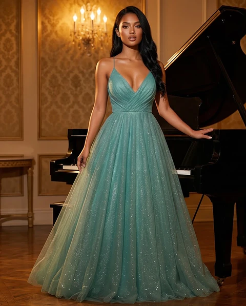 Vestido "Esmeralda" - Efeito Princesa com Brilho