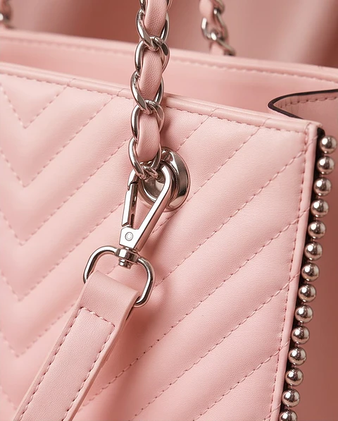 Mala "Chevron Rose" - Acolchoada com Alça de Corrente
