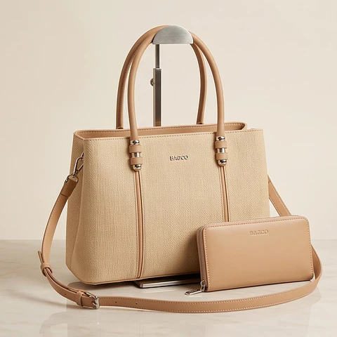 Tote "Sable" BAGCO - Palha Sintética com Carteira