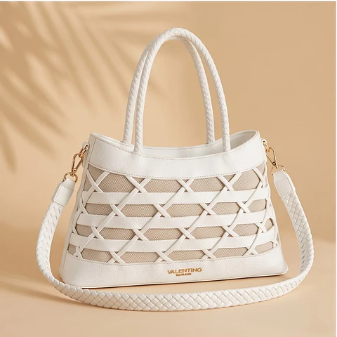 Tote "Trellis" - Entrançada em Branco