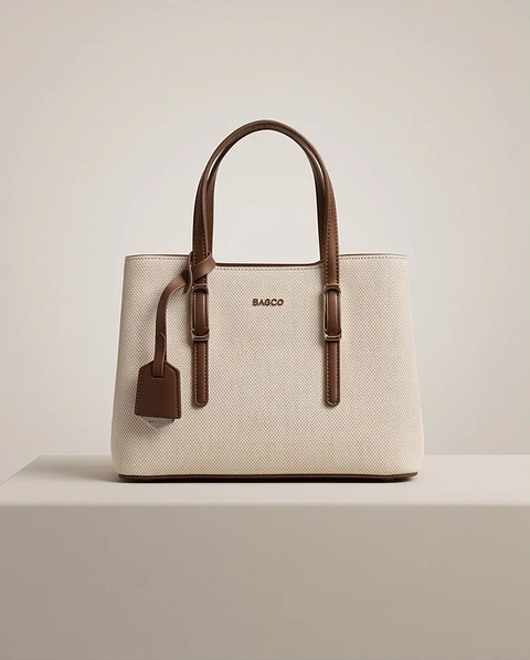 Mala "Lin Naturel" BAGCO - Tecido Cru com Etiqueta