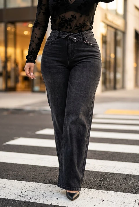 Calças "Onyx" - Wide Leg Macias com Elastano