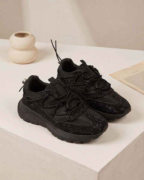 Sapatilha "Onyx Shine" - Desportiva com Brilho