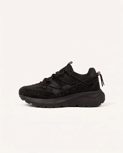 Sapatilha "Onyx Shine" - Desportiva com Brilho