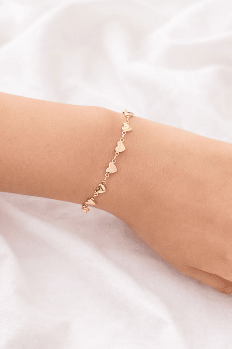 Pulseira Corações Dourados - Edição Elegance