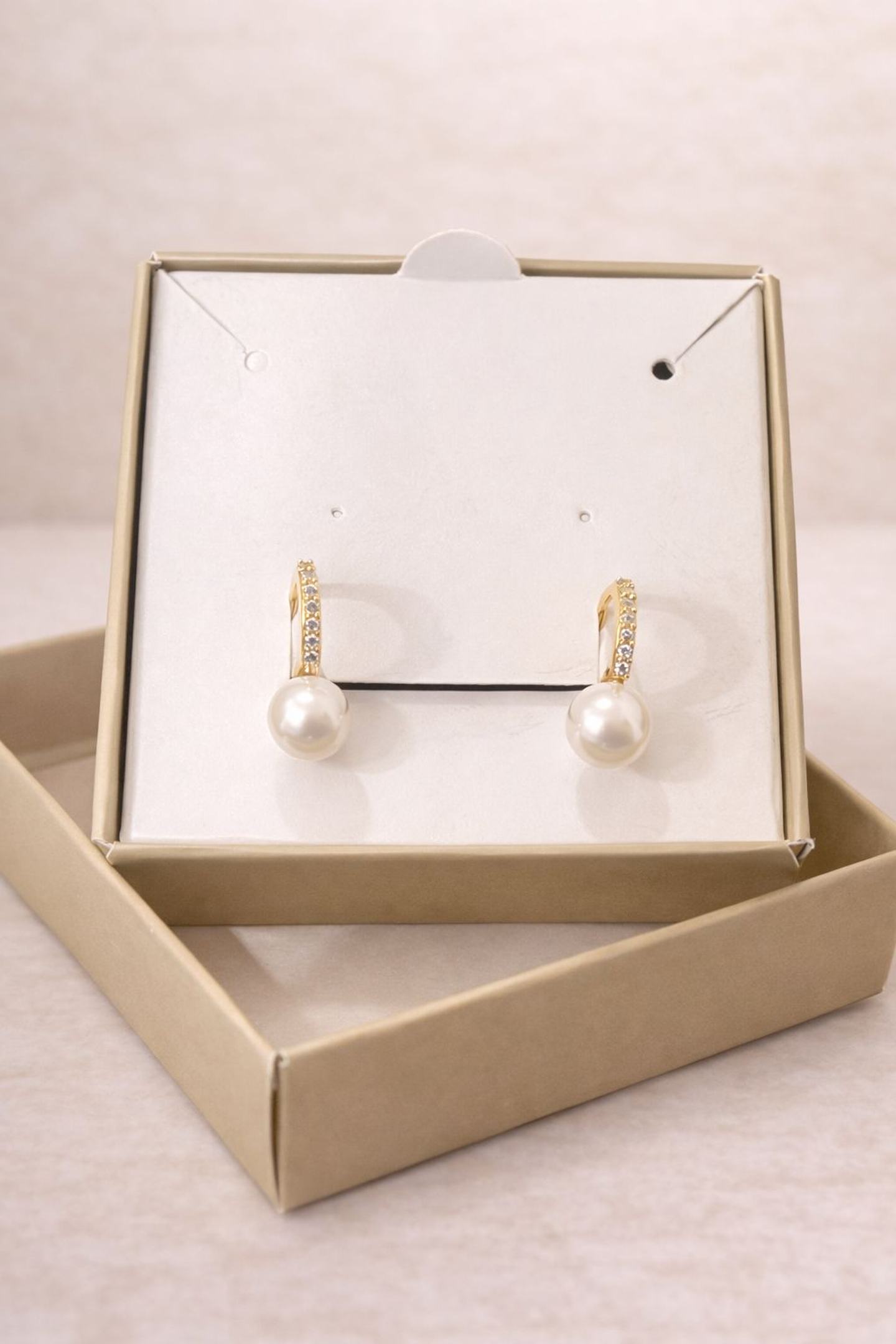 Brinco Argola Pérola Clássica Cravejada 2