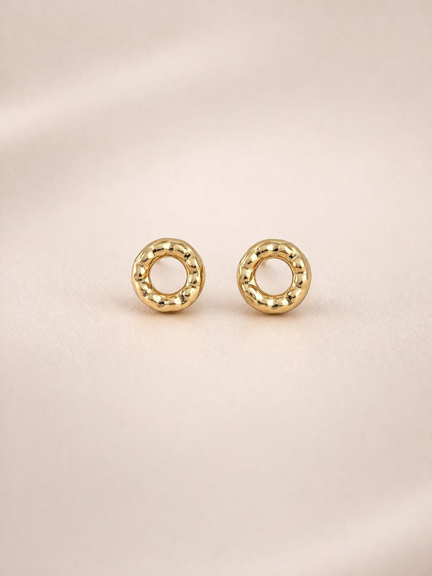 Brinco Texturizado Redondo Prata - Dourado 2