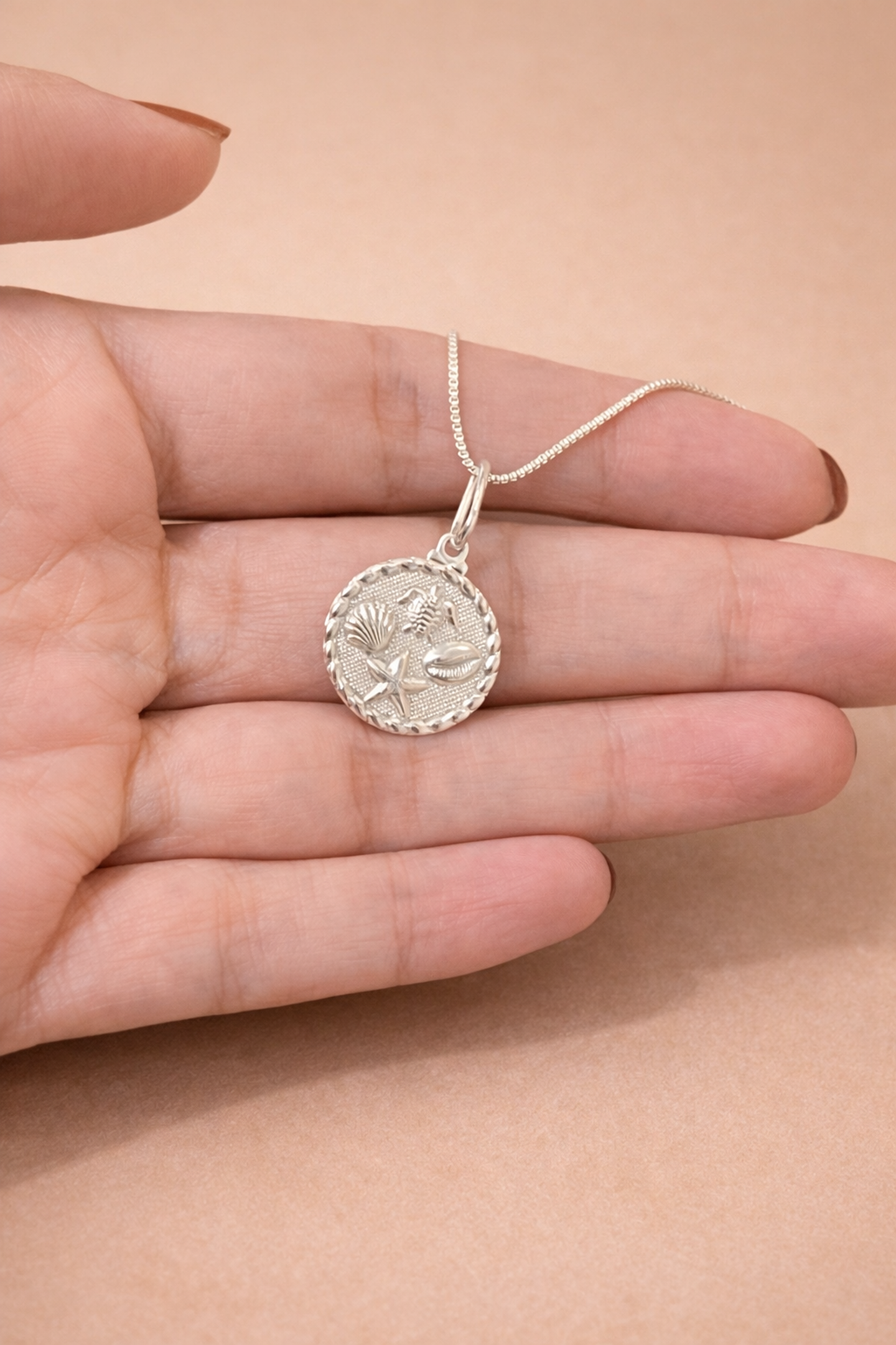 Colar Medalha Oceano Prata 2