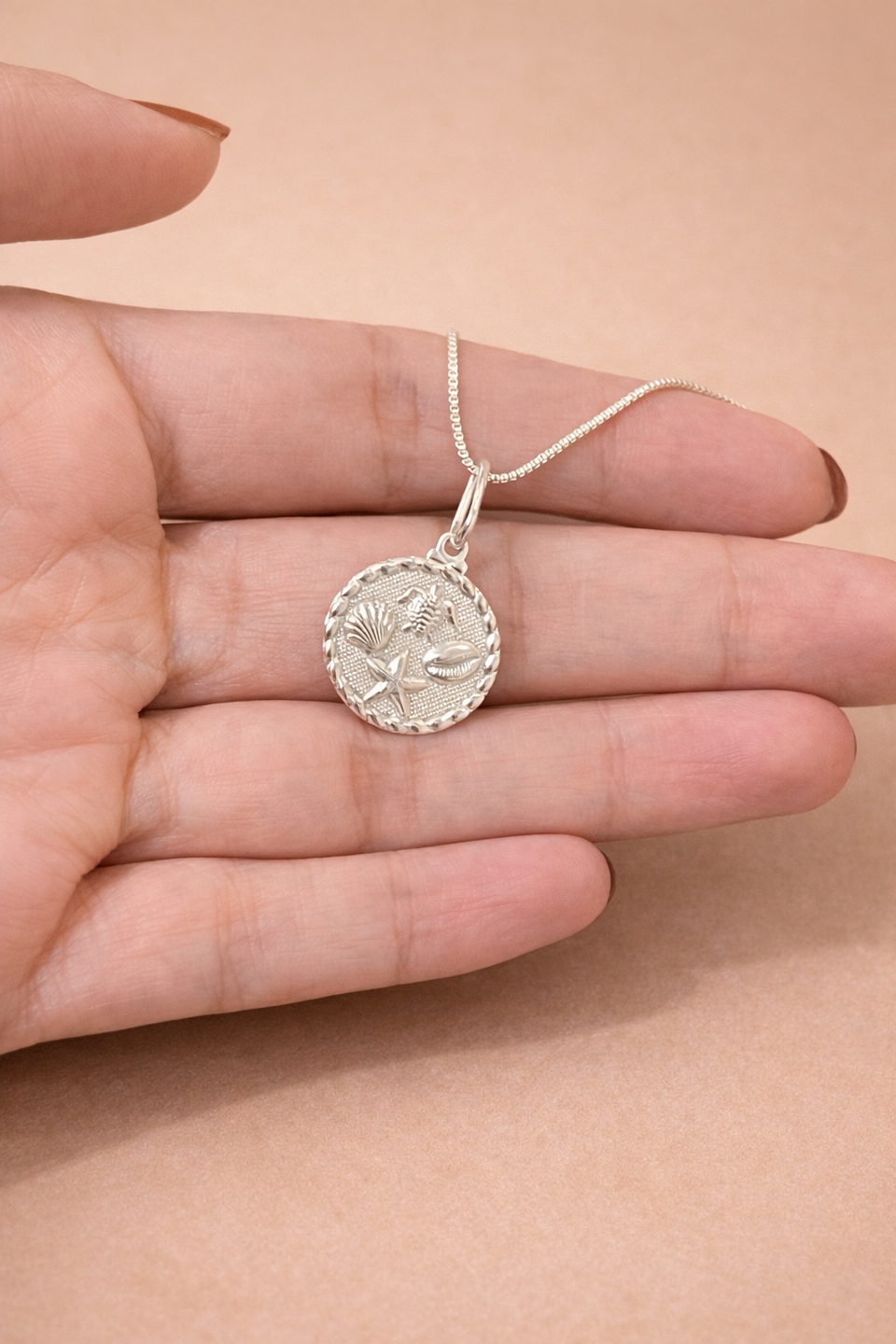 Colar Medalha Oceano Prata 2